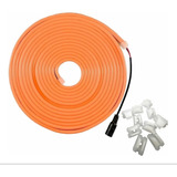 Neon Flex 5m 12v Ip65 Luz Naranja Sin Driver Con Grapas