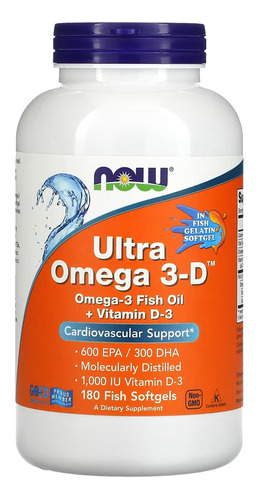 Ultra Omega 3d Now Foods 600epa/300dha 180soft Importado