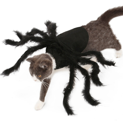 Roupas Pet Gato Cachorro Fantasia Halloween Aranha Tamanho S
