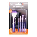 Kit Pincéis Para Maquiagem Macrilan Roxo Kp5-18