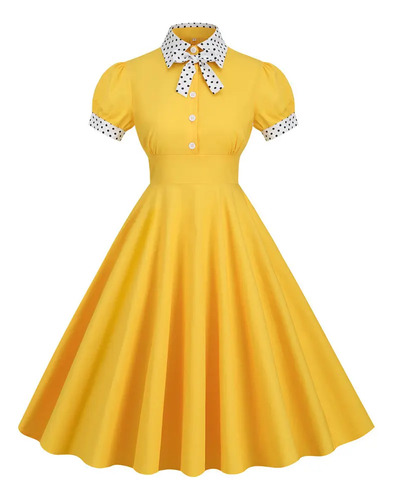 Vestido Acampanado Estilo Pinup Vintage Años 50 De Co P