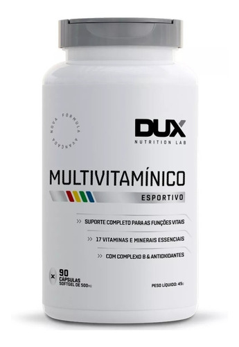 Multivitamínico Dux Nutrition Vitaminas Complexo B - 90 Cáps Sabor Sem Sabor