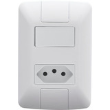 Conjunto 4x2 1 Interruptor 6a 250v 1 Tomada 2p+t Tramontina Cor Branco