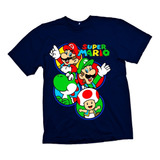 Polera Estampada Dtf Mario Bros Niños Cod 0007