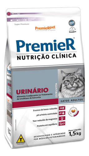 Ração Premier Nutrição Clinica Gatos Urinario 1,5 Kg