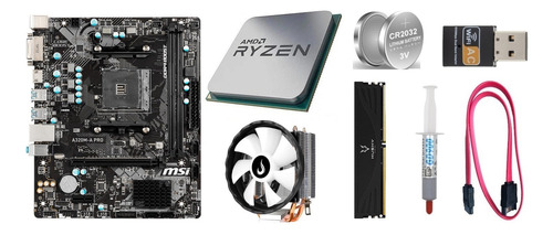 Kit Gamer Ryzen 3 2200g + A320m/ 16gb Ddr4/ Cooler/ Wifi 