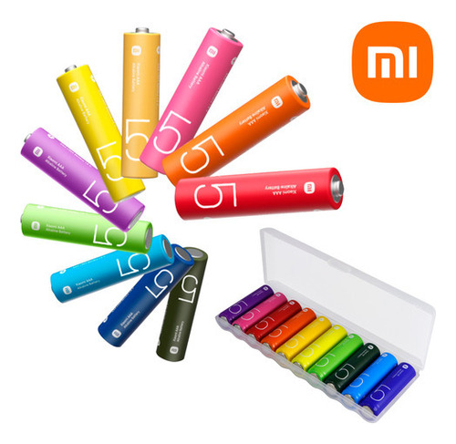 Pilas Aa Alcalinas Desechables Xiaomi Rainbow Batteries 10 Piezas