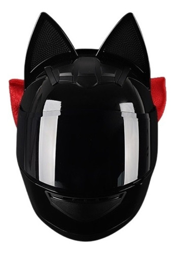 Casco De Motocicleta Con Orejas De Gato For Mujer,con Un