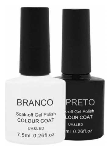 Kit Esmaltes Manicure Preto E Branco Em Gel Polish Dz D&z