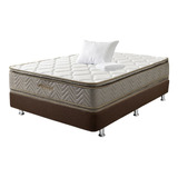 Combo Galaxy+base Cama Café+(1) Almohada+protector 120x190