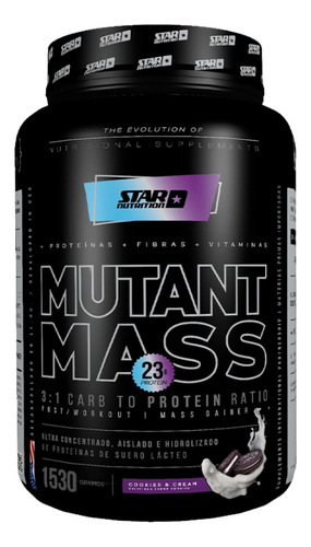 Mutant Mass Star Nutrition 1.5 Kg  Ganador  De Masa Muscular Sabor Cookies And Cream