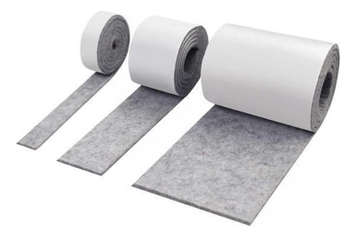 3 X 3 Paquetes De Rollos De Tiras De Fieltro De Alta Gris