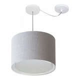 Lustre C/ Desvio De Centro Md-4306 Cupula Tec 40x30cm Cinza