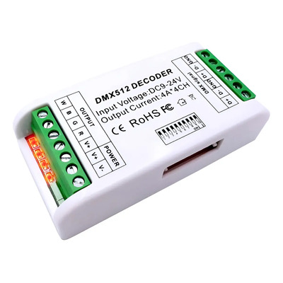 Mini 4 Chanel Decodificator Dmx 512 Rgbw Controller 16a
