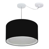 Lustre C/ Desvio De Centro Md-4313 Cupula Tec 45x30cm Preto