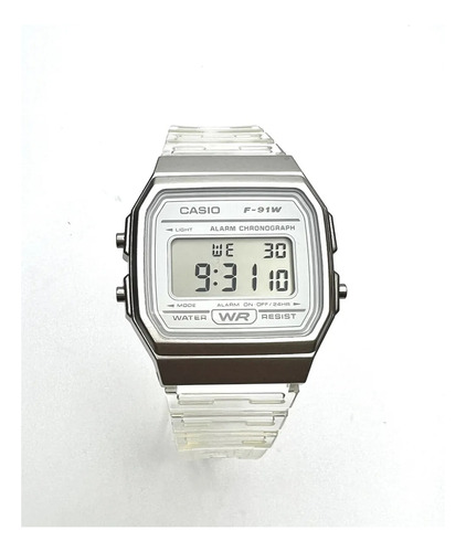 Reloj Casio F91ws-7 Vintage Pulsera Transparente Tienda 
