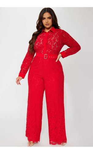 Jumpsuit Color Rojo Elegante Marca Fashion Nova