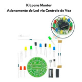 Kit Para Montar Acionar Leds Por Voz - Cd4017 Microfone