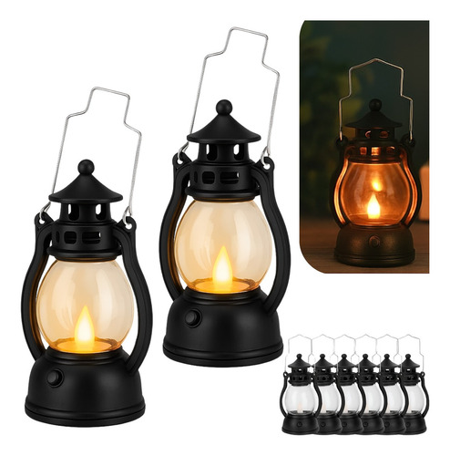 Kit - 10 Mini Vela Luminária Decorativa Lampião Led Rustica