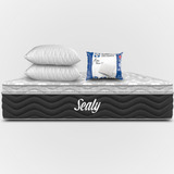 Colchón Sealy Matrimonial Auden Evolution Posturepedic | Ortopédico | Hipoalergénico | Soporte Lumbar Cushion Foam | Incluye 2 Almohadas Premium Sealy