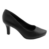 Sapato Scarpin Meia Pata Comfortflex Feminino 23-85401 Preto