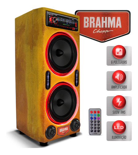 Caixa Som Bob Residencial Shutt Brahma 500w Bt Usb Completa