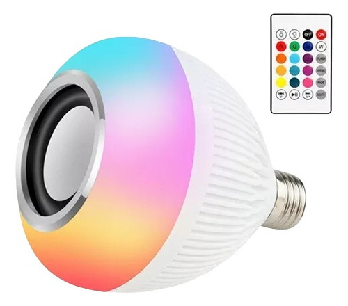 Lampara Led Rgb 7w E27 + Parlante 3w Bluetooth + Control Rem