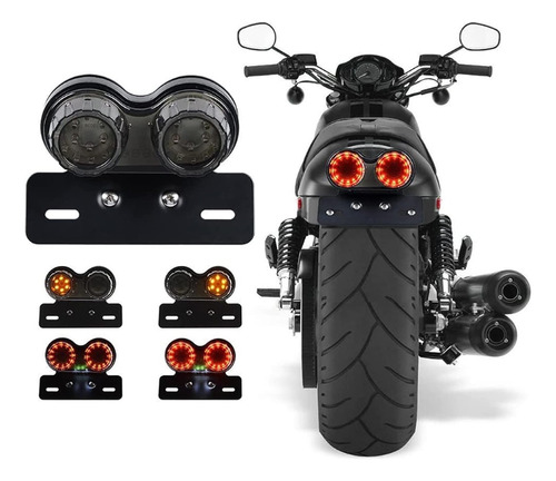 Stop Porta Direccional Led Moto Cafe Racer Bobber 12v