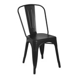 Silla Tol D Retro, Acero, Negra, Cepillado Dorado