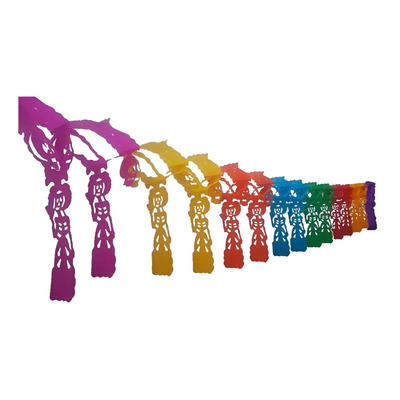 20 Papel Picado Día De Muertos Guía Adorno Decoración Multicolor No Aplica