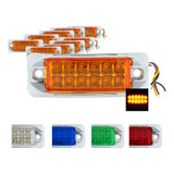 10 Plafones 12 Led Lateral Rectangular Fija Estrobo 12-24v