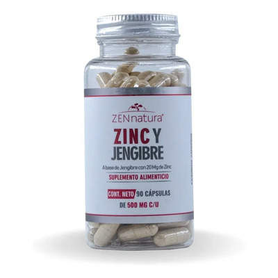 Zinc Con Jengibre 90 Cápsulas Zen Natura Sabor Sin sabor | Meses sin interés
