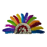 10pz Penacho Azteca Disfraz Indio C/plumas D Colores P/ Niño