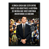 Quadro Com Vidro Lobo Wall Street Frase Motivacional Sala 