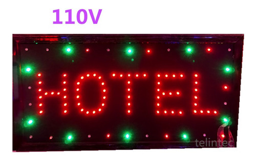 Placa Painel De Led Letreiro Luminoso Hotel Escrito
