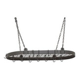 Old Dutch Oval Pot Rack Con Rejilla Y 12 Ganchos De Grafito