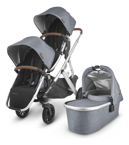 Coche Doble Uppababy Vista V2 Mellizos Hermanos Con 1 Moises