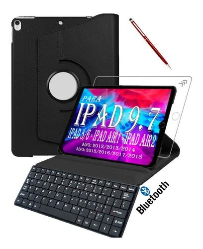 Capa Teclado Pelicula Para iPad 9.7 Polegadas 5/6 Air1 Air2