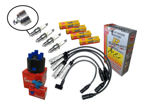 Tapa Distribuidor + Rotor + Cables Y Bujias Ngk Vw Gol Power