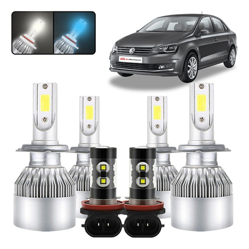 Kit De Focos Led H7 H11 Para Volkswagen Vento 2018