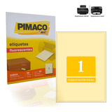 Etiquetas 1 Pimaco 279,4x215,9 Papel A4 Adesiva Inkjet/laser Cor Amarelo