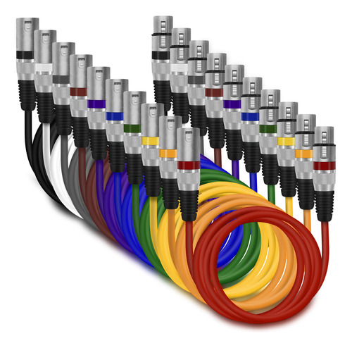 Gearit Cable De Micrfono Xlr A Xlr (10 Pies, 10 Unidades) Xl