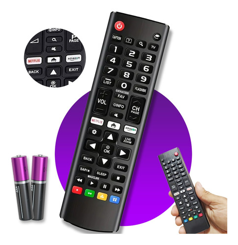 Controle Remoto Universal Para Smart Tv LG Netflix Prime