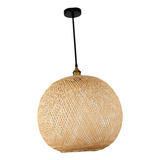 Lámpara Colgante De Linterna De Bambú 30 Centimetros Beige