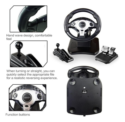 Volante De Carreras Gamer Pedal Cambios Doyo Pc - R900