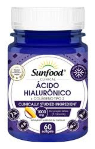 Acido Hialuronico + Colageno Tipo 2 - 60 Capsulas - Sunfood