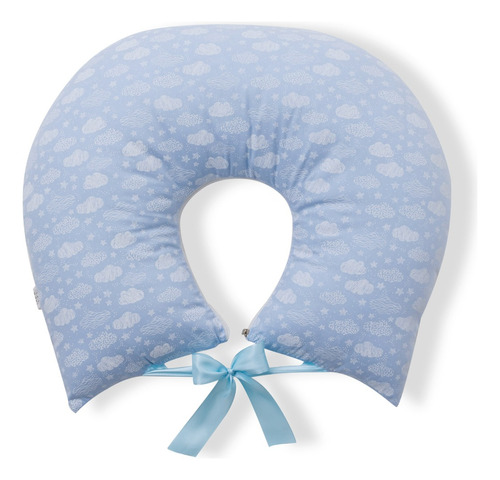 Almofada Para Amamentação Travesseiro Para Gêmeos - Grande Cor Nuvens Azul