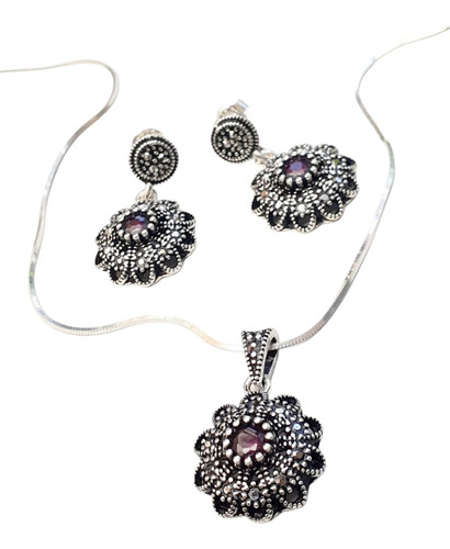 Conjunto Joyas Plata 925 Raiz De Rubi Marquesit Conp538 Rein