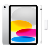 iPad 10 Geração 256gb Prata + Apple Pencil 1 Com Adaptador