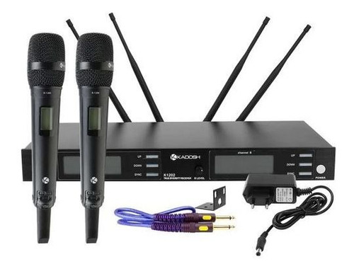 Microfone Kadosh K1202m S/fio Uhf Digital Duplo Bastão